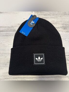 Adidas Originals Unisex Trefoil Tall  Beanie Black NEW